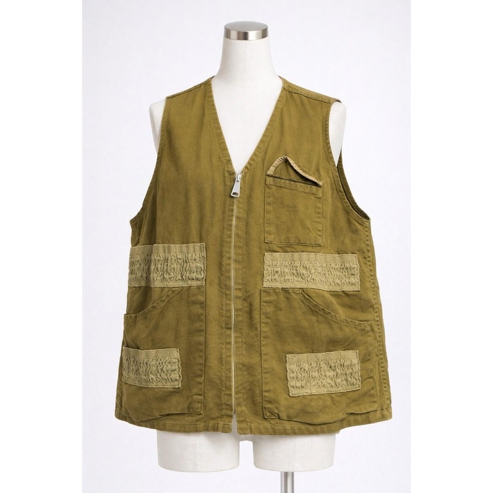 Vtg Bullseye Bill Hunting Vest Adult Large‎ Canvas Beige Khaki Water Repellent
